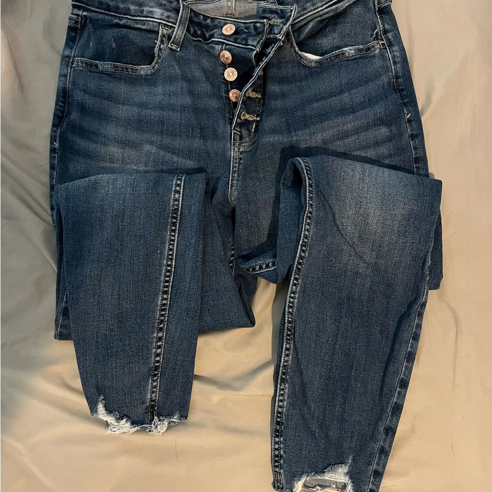 Maurices Dark Blue Distressed Women's Jeggings